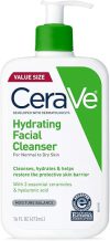 CeraVe Hydrating Facial Cleanser | Moisturizing Face Wash For Dry Skin | Hyaluronic Acid + Ceramides + Glycerin | Hydrating Cleanser For Normal To Dry Skin | National Eczema Association Certified