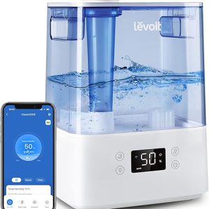 LEVOIT Classic300S Ultrasonic Smart Top Fill Humidifier, Extra Large 6L Tank for Whole Family, APP & Voice Control, Essential Oil Diffuser, Humidity Setting with Sensor, Quiet Sleep Mode, Night Light
